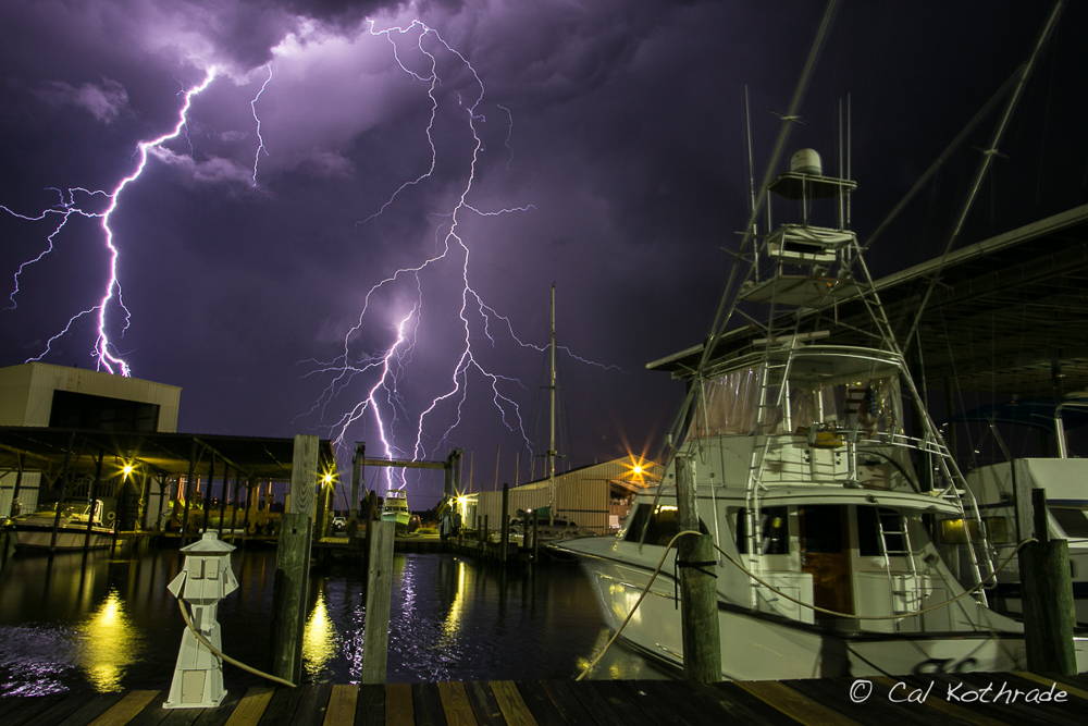 Mobile Bay Alabama lightning storm.