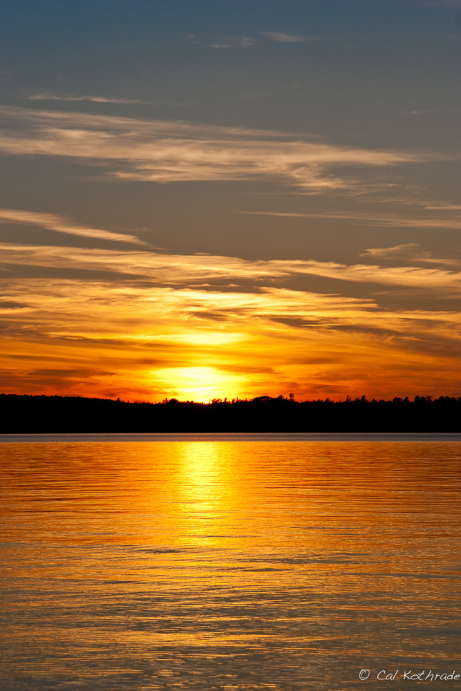 Munising Michigan sunset on Lake Superior.