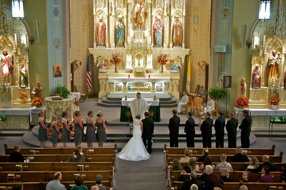Large church wedding.